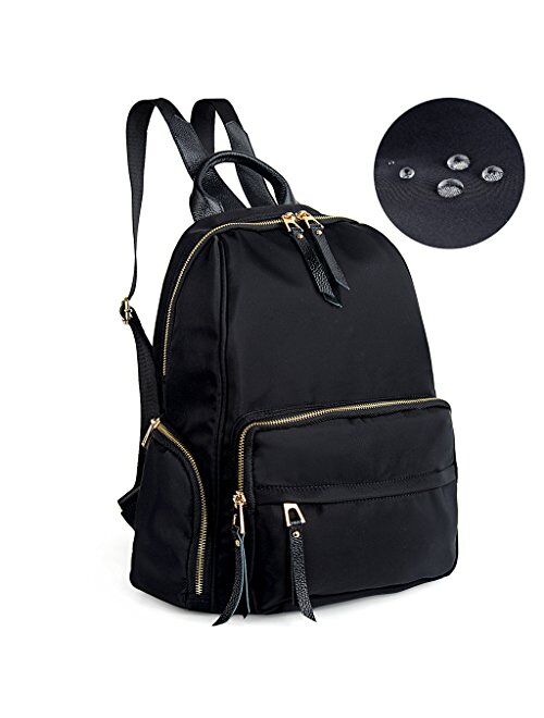 UTO Backpack Purse for Women Men Waterproof Lightweight Unisex Rucksack College Bookbag Shoulder Purse Black 182