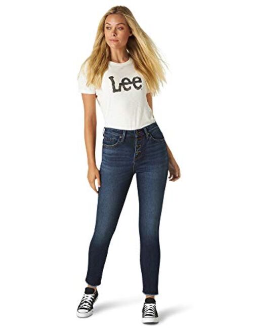 Lee Women's Slim Fit High Rise with Button Fly & Released Hem Jean