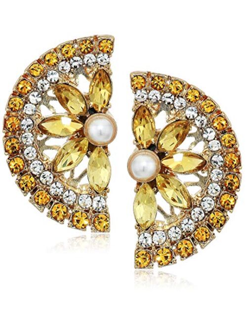 Betsey Johnson Lemon Slice Button Earrings