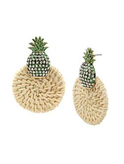 Pineapple Raffia Drop Earrings