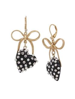 Heart & Bow Drop Earrings