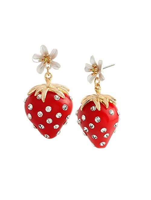 Betsey Johnson Strawberry Drop Earrings