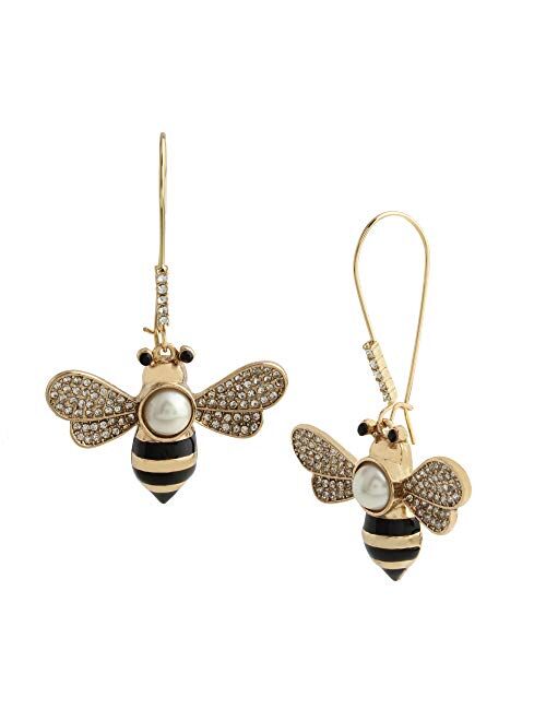 Betsey Johnson Bee Shepherd Hook Earrings
