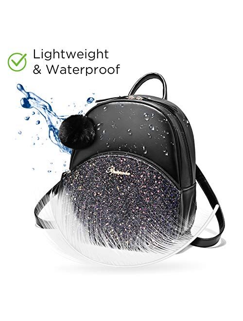 Girls Cute Sequin Leather backpack Purse Satchel School Bags Casual Travel Daypacks for Womens