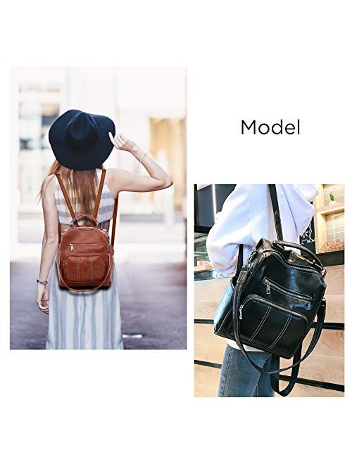 Women's Fashion Purse Backpack Multipurpose Design Handbags and Shoulder Bag PU Leather Travel bag