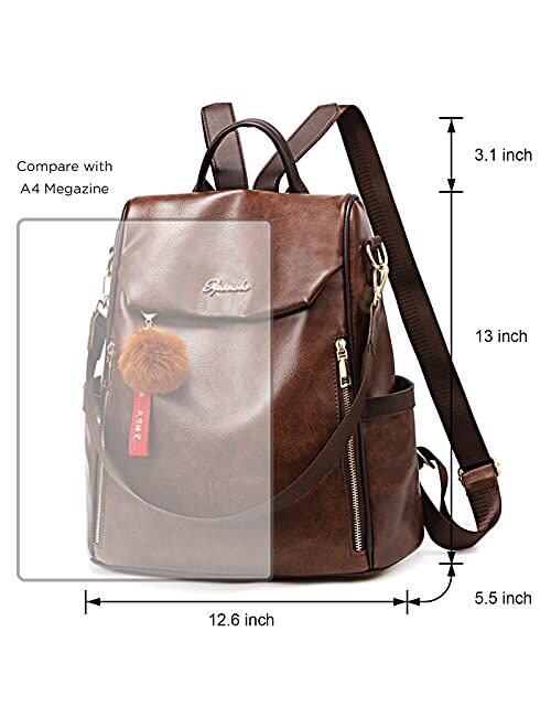 Women Backpack Purse Multipurpose Travel Bag Leather Backpack Shoulder Bag foe Girls