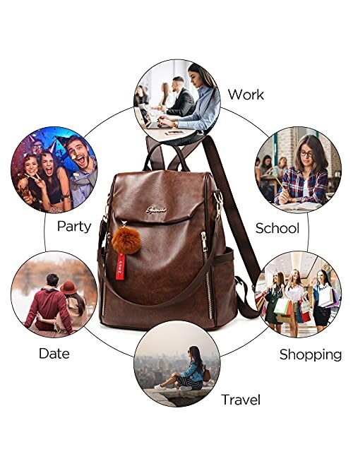 Women Backpack Purse Multipurpose Travel Bag Leather Backpack Shoulder Bag foe Girls