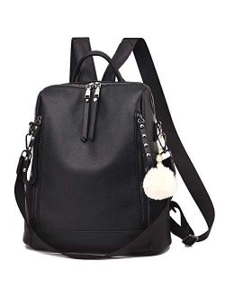 Backpack Purse for Women Multi-pocket Large Capacity Leather Shoulder Bag Multi-purpose Cute Backpack for Girls