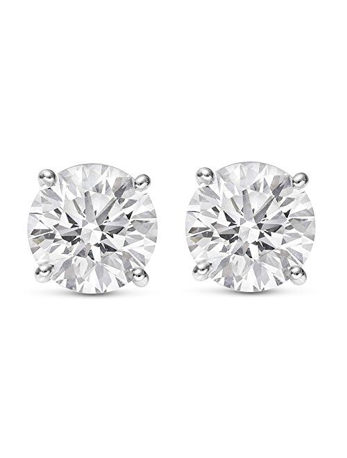 Houston Diamond District Natural Round Brilliant Solitaire Diamond Stud Earrings for Women 4 Prong Push Back (I-J Color I1 Clarity)