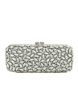 Bling Crystal Clutch Purses for Women Box Minaudiere Handbags Wedding Bag