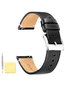 BINLUN Genuine Leather Watch Straps Quick Release Leather Watch Bands with Stainless Metal Buckle Clasp for Men Women 12mm 14mm 16mm 18mm 20mm 22mm 24mm
