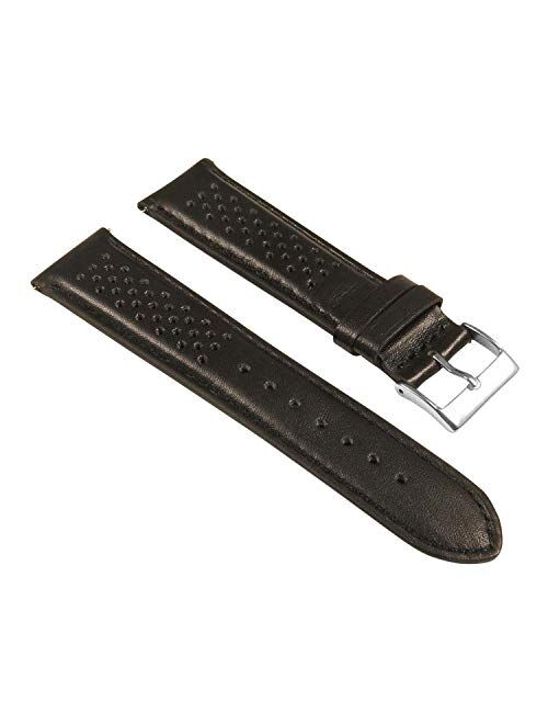 StrapsCo Perforated Leather Rally Quick Release Watch Band Strap - Choose Your Color - 18mm 20mm 22mm 24mm