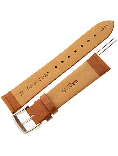 Gilden 16-24mm Unisex Padded No-Stitch Calfskin Leather Watch Band FW60