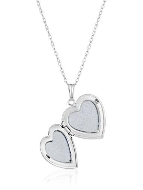 14k Gold Heart Locket Necklace with Diamond-Accent, 18"