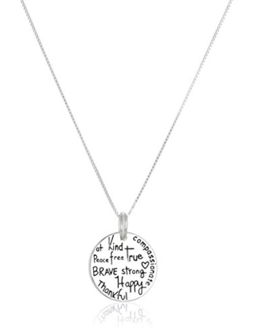 Two-Tone Sterling Silver "Be" Graffiti Charm Necklace, 18"