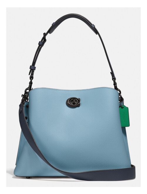 Coach Willow Shoulder Bag In Colorblock Leather