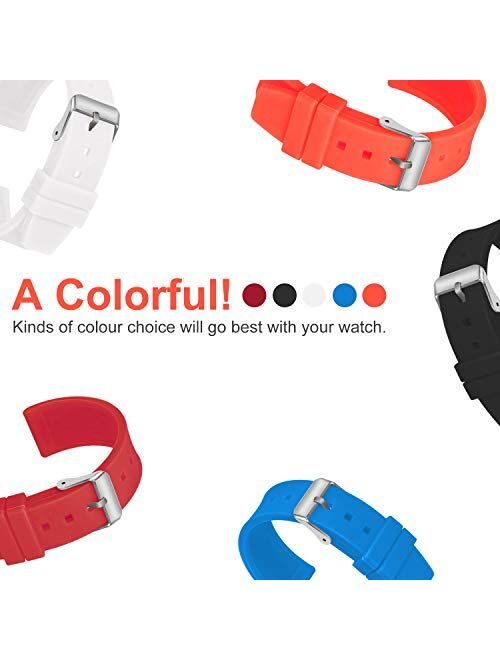Ullchro Silicone Watch Strap Replacement Waterproof Smooth Flexible - 16, 18, 20, 22, 24, 26, 28mm