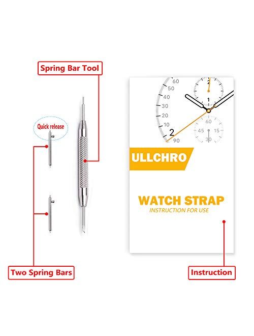 Ullchro Silicone Watch Strap Replacement Rubber Watch Band Waterproof - 14mm, 16mm, 18mm, 20mm, 22mm, 24mm Watch Bracelet with Stainless Steel Deployment Buckle