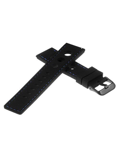 StrapsCo Silicone Rubber Rally Quick Release Watch Band Strap - Choose Your Color - 18mm 20mm 22mm 24mm