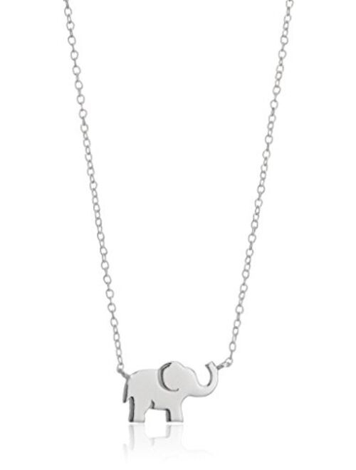 Sterling Silver Elephant Necklace, 18"