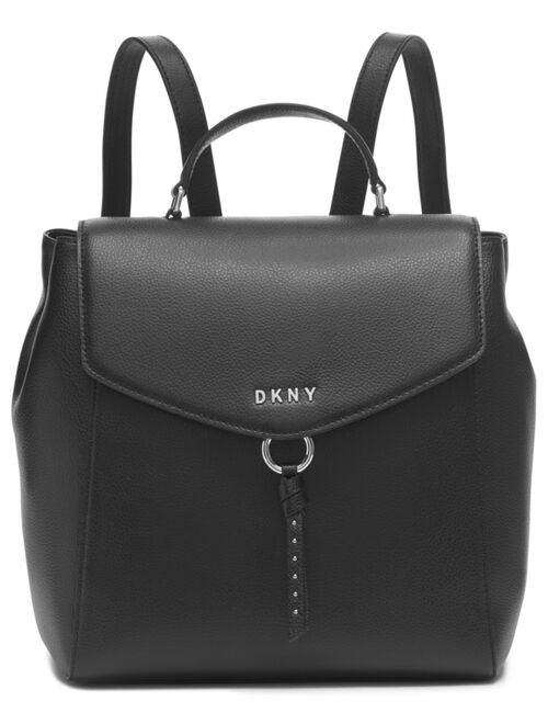 DKNY Lola Leather Magnetic Flap Closure Backpack