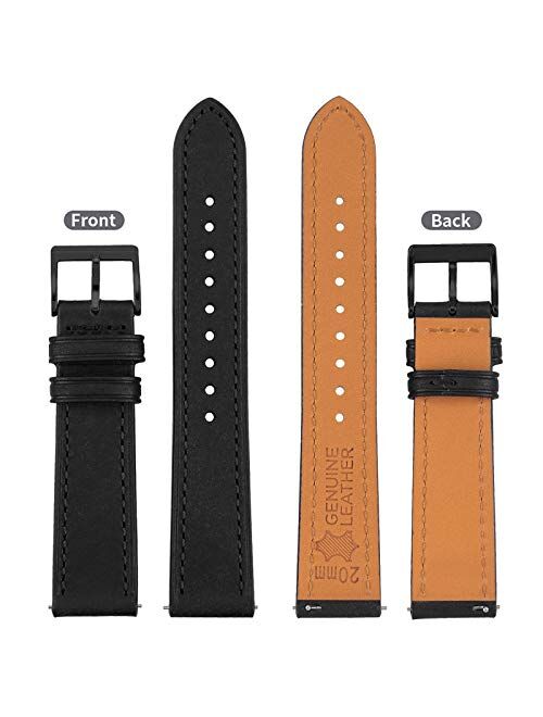 EACHE Quick Release Premium Leather Watch Bands ，Italy Top Grain Leather Watch Straps for Women & Men's - More Colors Choose - Special Effect Leather Watchband 18mm 20mm 