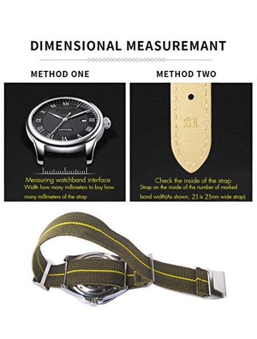 Man's French Troops Military Parachute Watchband Special Elastic Fabric Nylon Canvas Strap Hook Buckle 20/22mm