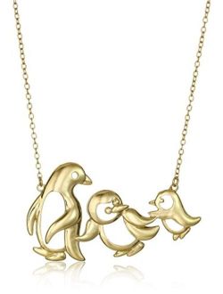Sterling Silver Penguin Family Necklace, 18"