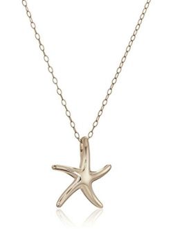 Sterling Silver Starfish Pendant Necklace, 18"