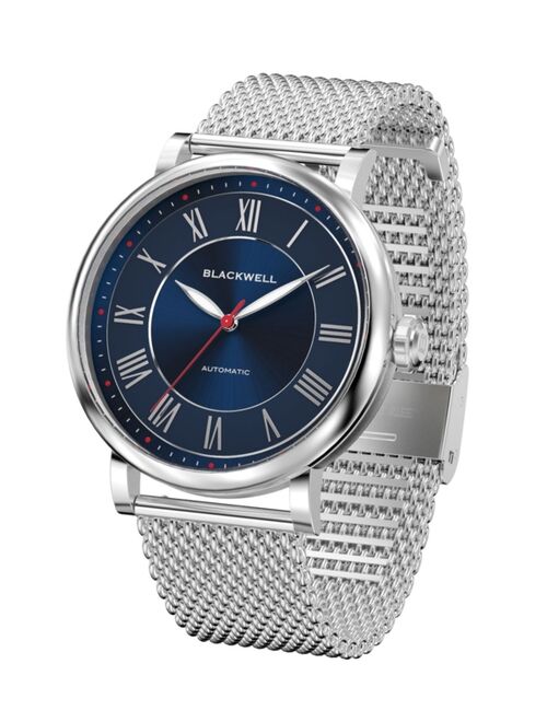 Blackwell Sunray Dark Blue Dial with Silver Tone Steel and Silver Tone Steel Mesh Watch 44 mm