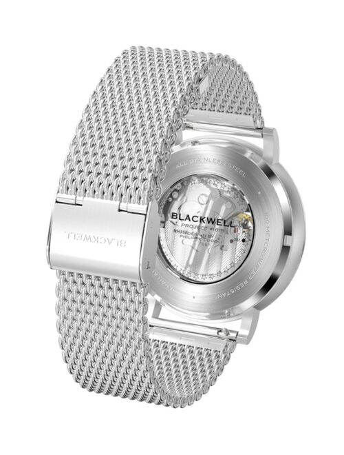 Blackwell Silver Tone Dial with Silver Tone Steel and Silver Tone Steel Mesh Watch 44 mm