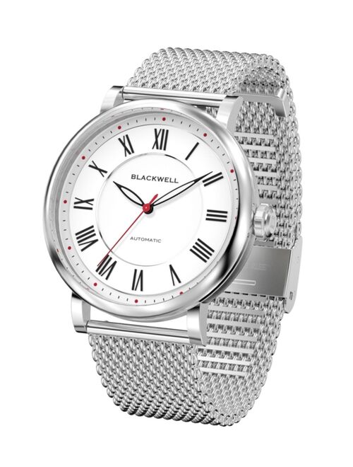 Blackwell White Dial with Silver Tone Steel and Silver Tone Steel Mesh Watch 44 mm