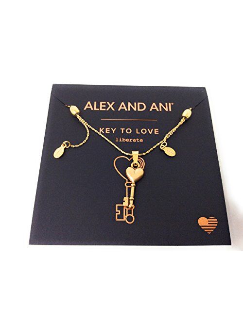 Alex and Ani Women's Key to Love 28 inch Necklace, Rafaelian Gold, Expandable