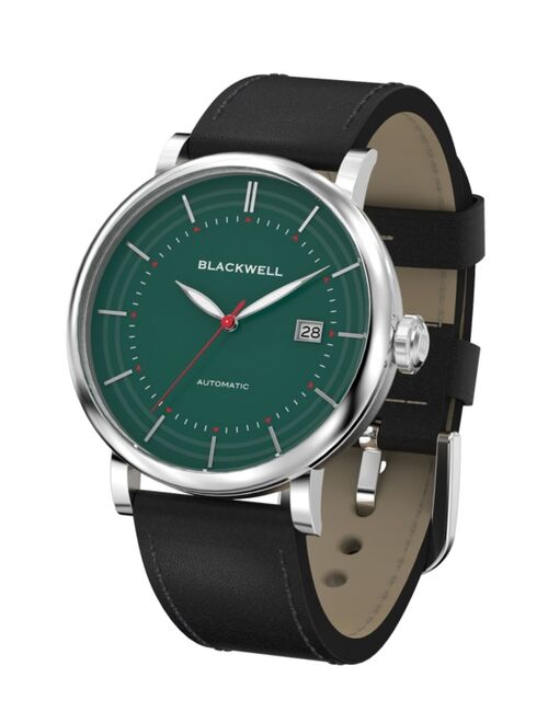Blackwell Green Dial with Silver Tone Steel and Black Leather Watch 44 mm