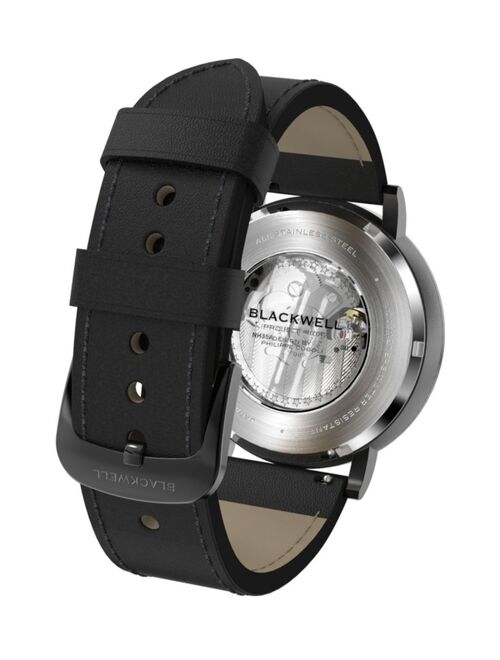 Blackwell Black Dial with Black Plated Steel and Black Leather Watch 44 mm