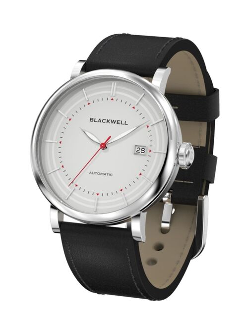 Blackwell Gray Dial with Silver Tone Steel and Black Leather Watch 44 mm