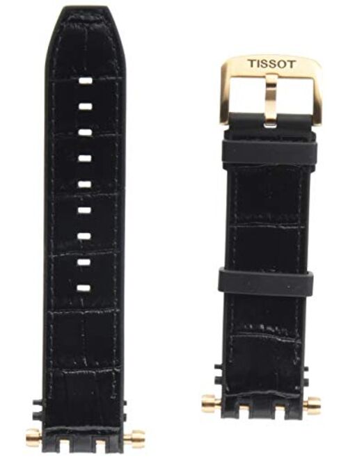 Tissot Black Rubber and Leather Strap, Rosa Pvd Buckle