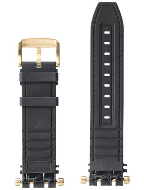 Tissot Black Rubber and Leather Strap, Rosa Pvd Buckle
