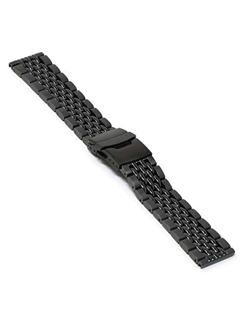 StrapsCo Stainless Steel Beads of Rice Watch Bracelet Band Strap - Choose Your Color - 18mm 19mm 20mm 21mm 22mm 24mm