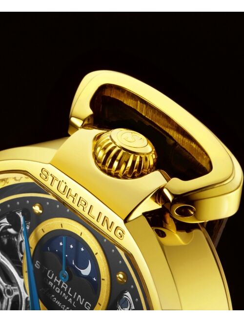 Stuhrling Men's Gold-Tone Stainless Steel Link Bracelet 46mm