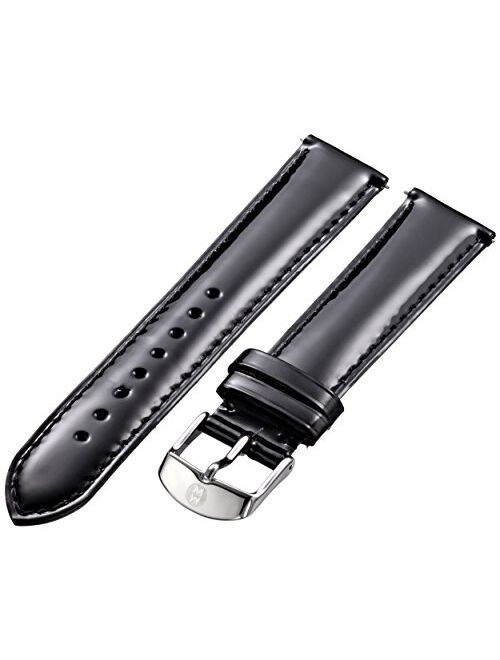 MICHELE MS18AA050001 18mm Patent Leather Black Watch Strap