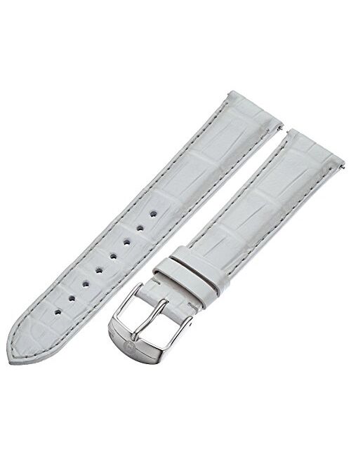 MICHELE MS18AA010040 18mm Leather Alligator Silver Watch Strap