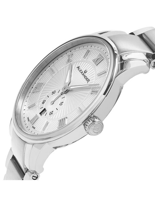 Stuhrling Alexander Watch A102B-01, Stainless Steel Case on Stainless Steel Bracelet