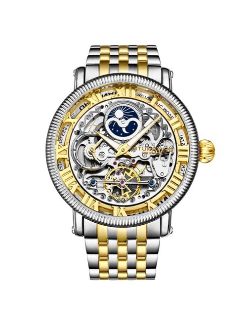 Stuhrling Men's Gold - Silver Tone Stainless Steel Bracelet Watch 49mm