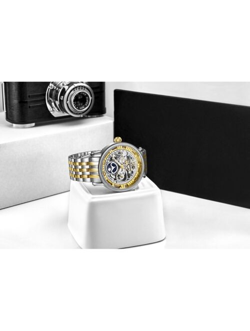 Stuhrling Men's Gold - Silver Tone Stainless Steel Bracelet Watch 49mm
