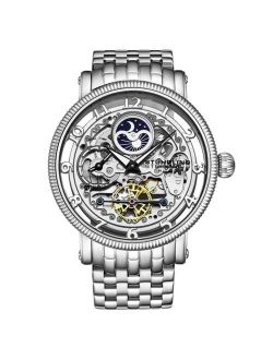 Men's Silver Tone Stainless Steel Bracelet Watch 49mm