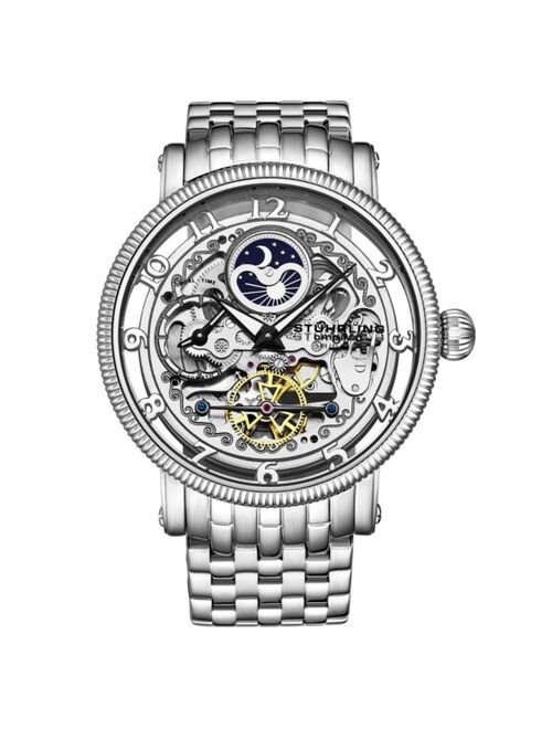Stuhrling Men's Silver Tone Stainless Steel Bracelet Watch 49mm