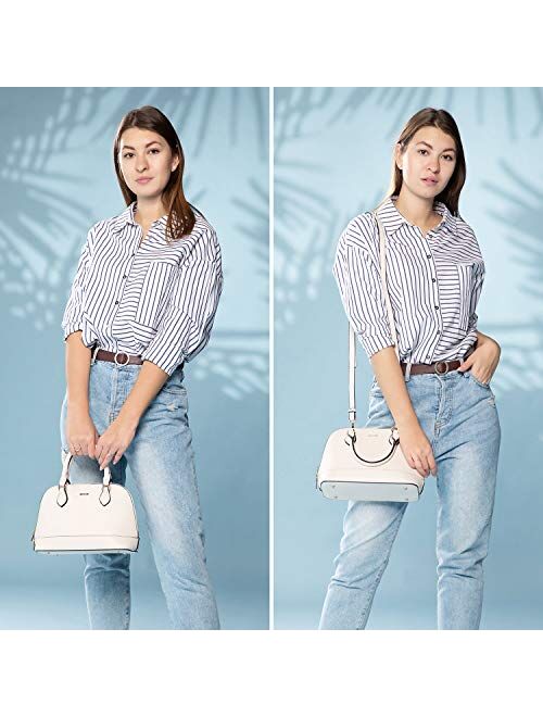 LOVEVOOK Small Crossbody Bags for Women Classic Double Zip Top Handle Dome Satchel Bag Shoulder Purse