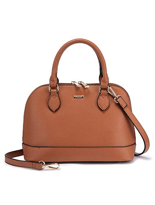 LOVEVOOK Small Crossbody Bags for Women Classic Double Zip Top Handle Dome Satchel Bag Shoulder Purse