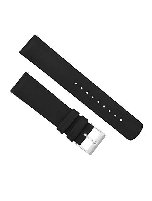 Barton Leather and Rubber Hybrid Straps with Integrated Quick Release Spring Bars - 316L Stainless Steel - Choose Color - 18mm, 20mm & 22mm Watch Bands